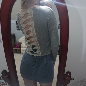 Lace Back Sweatshirt